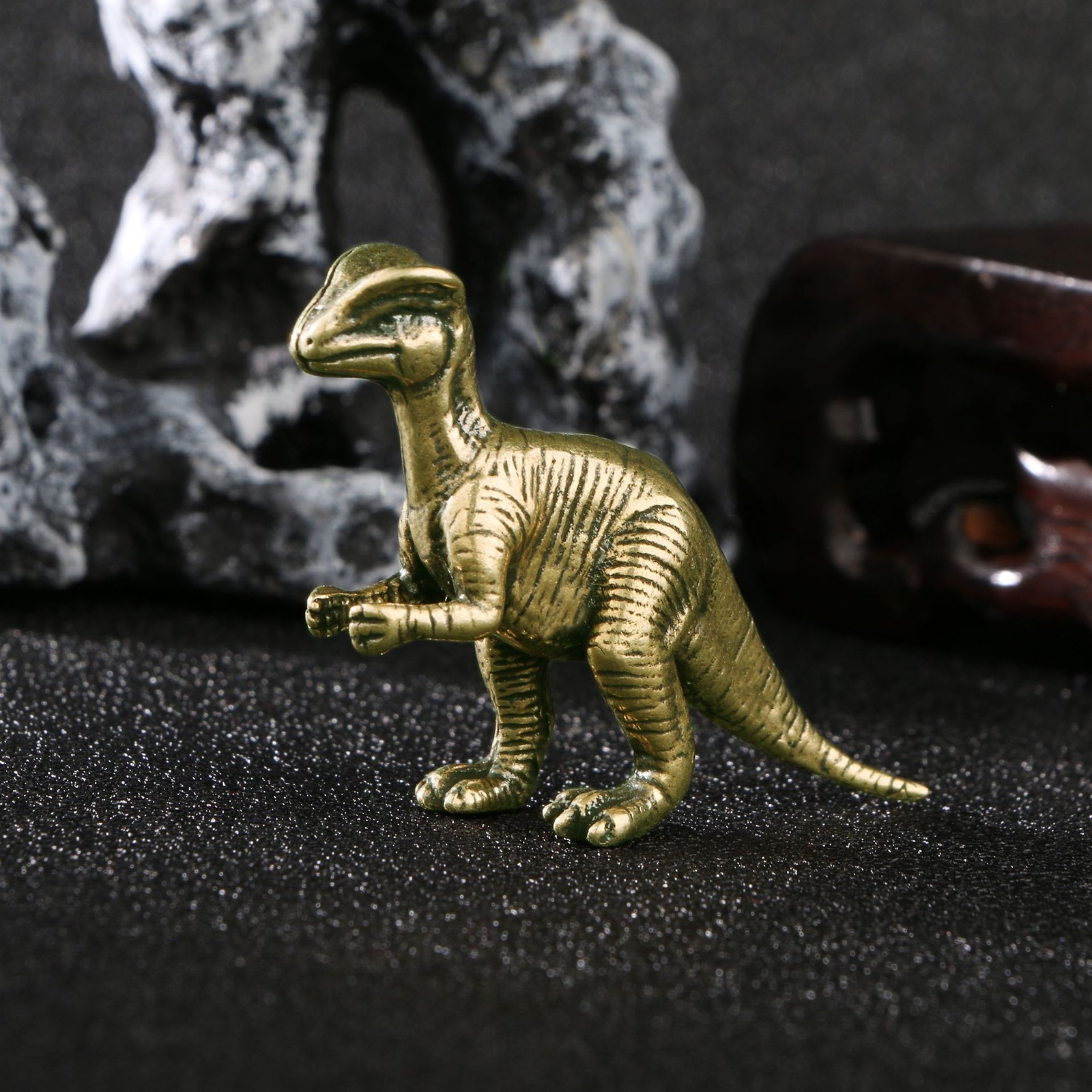 Brass Dinosaur Statue Ornament Home Table Decoration Animal Statue Toys*
