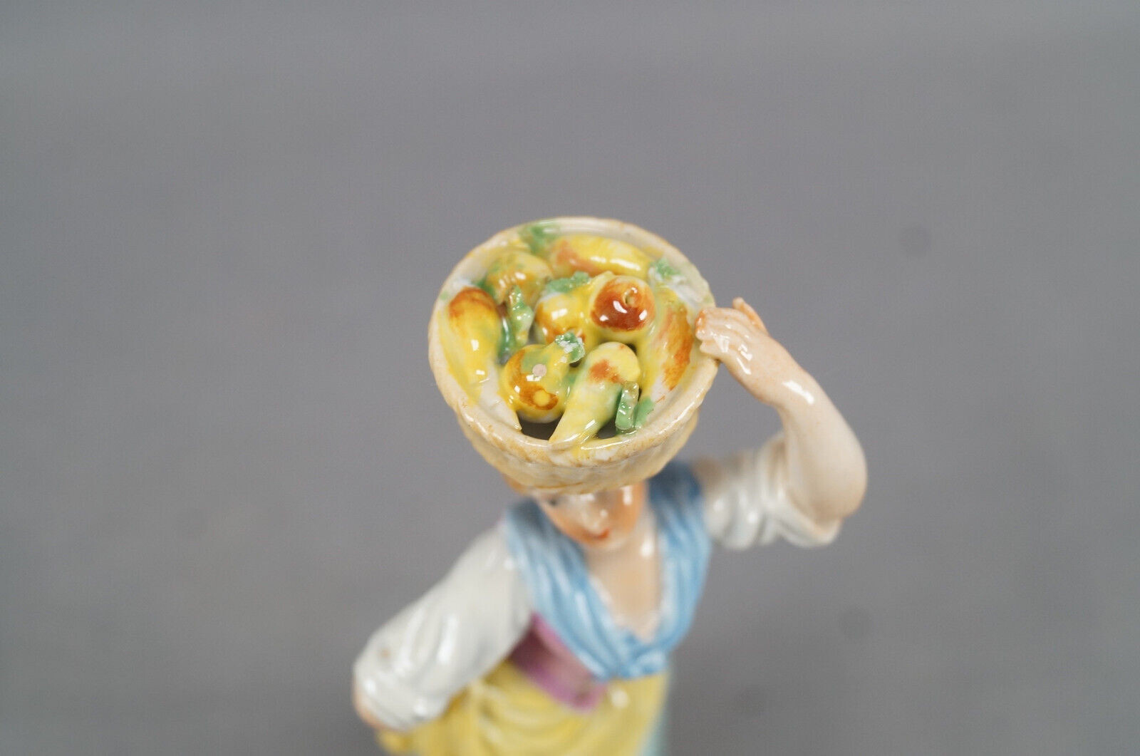 Early 20th Century Dresden Hand Painted Turnip Seller Female Porcelain Figurine