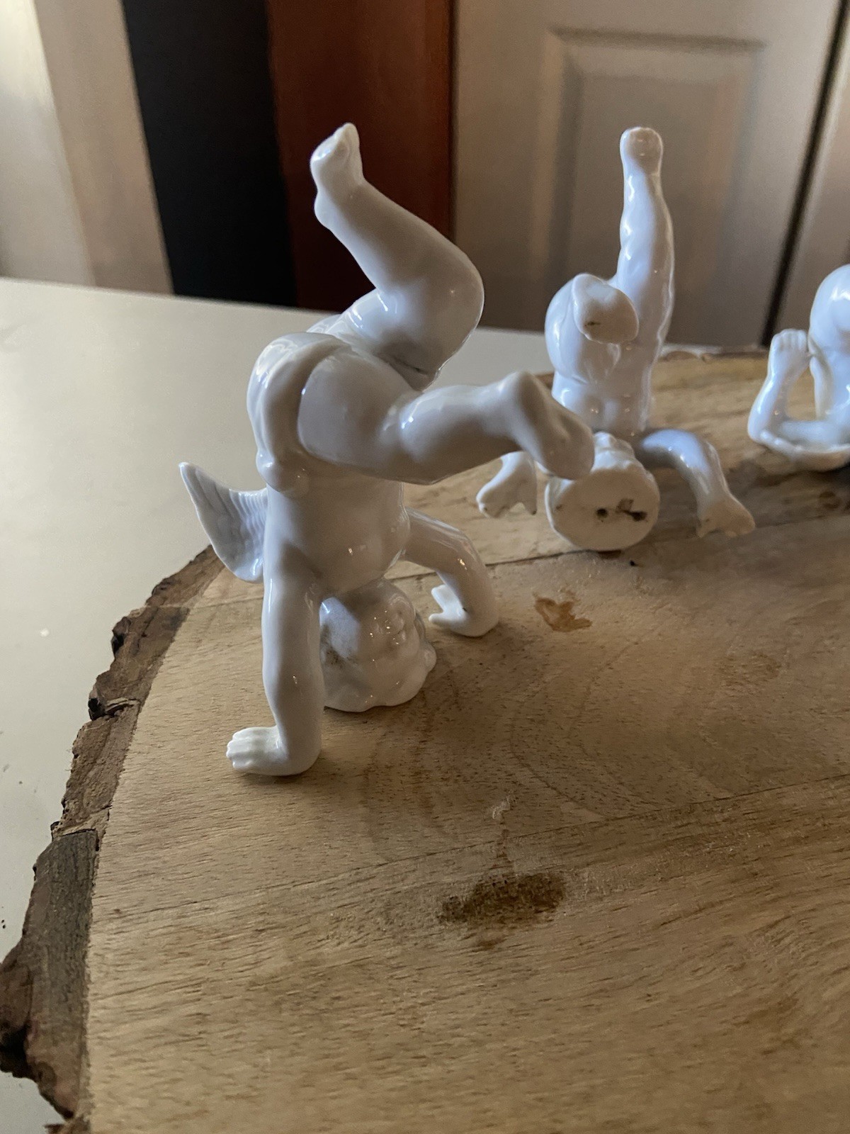 Vintage Dresden Germany Tumbling Cherubs – Lot of 5 White Porcelain Angels