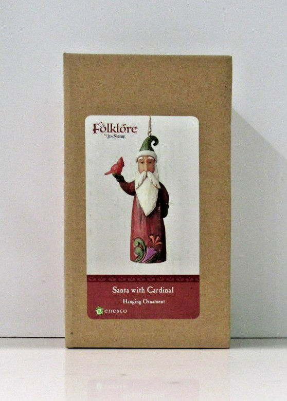 NIB Jim Shore Folklore “Santa with Cardinal” Christmas Ornament #4058772, 2017