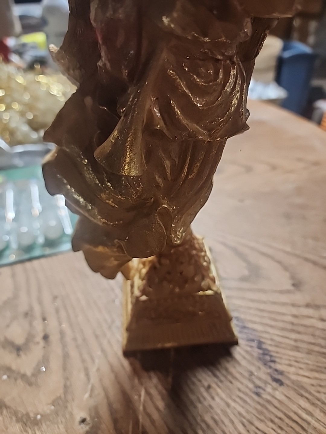 SILVESTRI STUDIO ANGEL CANDLE HOLDER 13 5/8″ HIGH-GOLD TONE-GLITTER