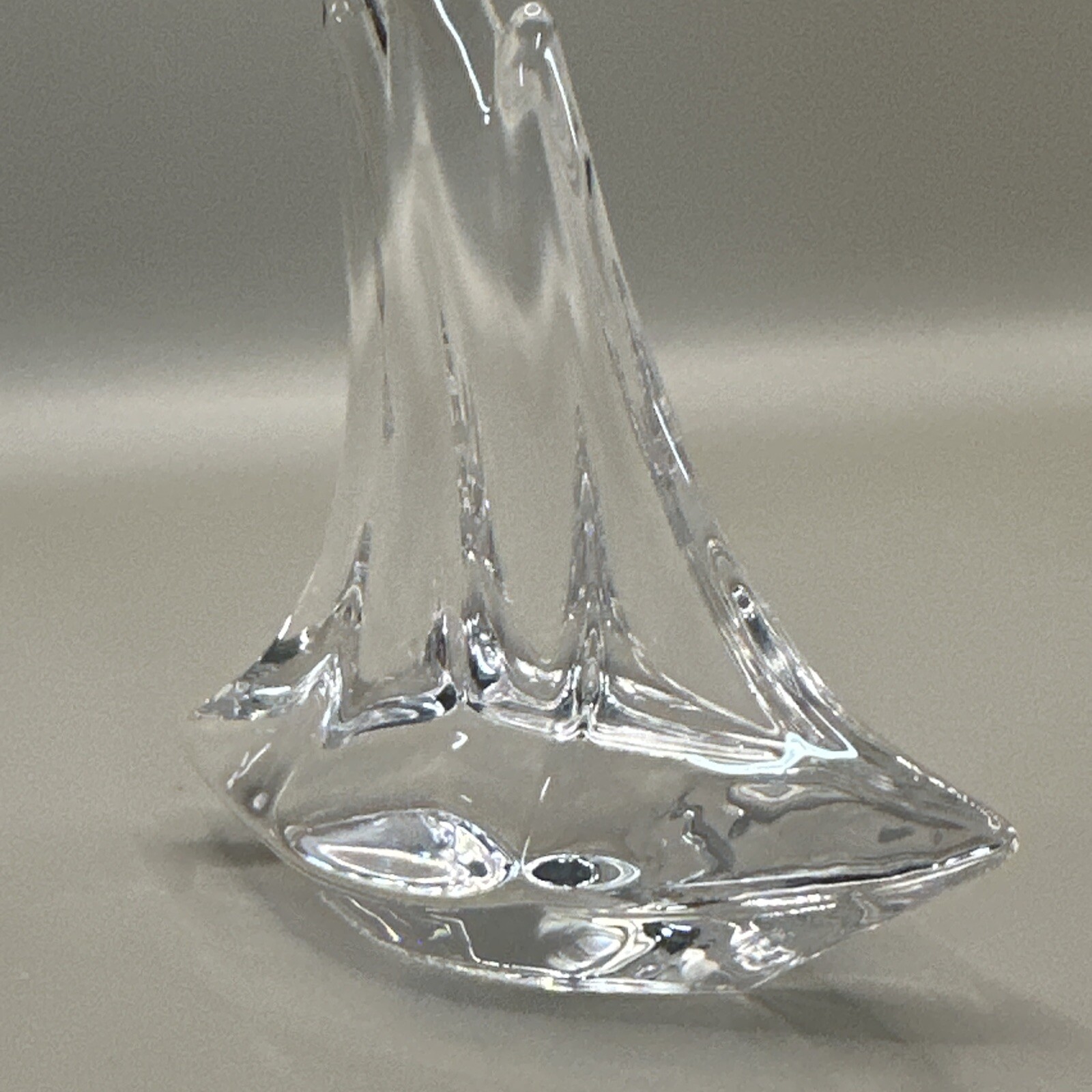 Daum French Sailboat Paperweight Art Glass/Crystal Three Mast Sculpture 4″
