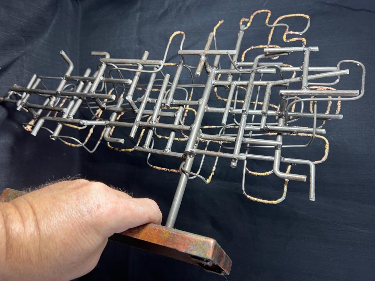 Metal Welded Abstract Zagiri Brutalist Modern Iron Art Sculpture for Uttermost