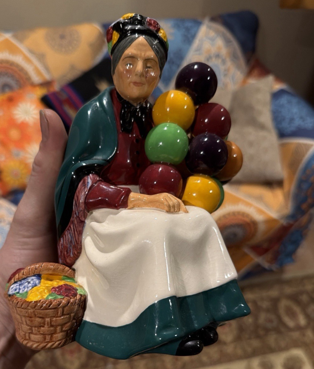 Royal Doulton The Old Balloon Seller Porcelain Figurine Multicolor HN1315