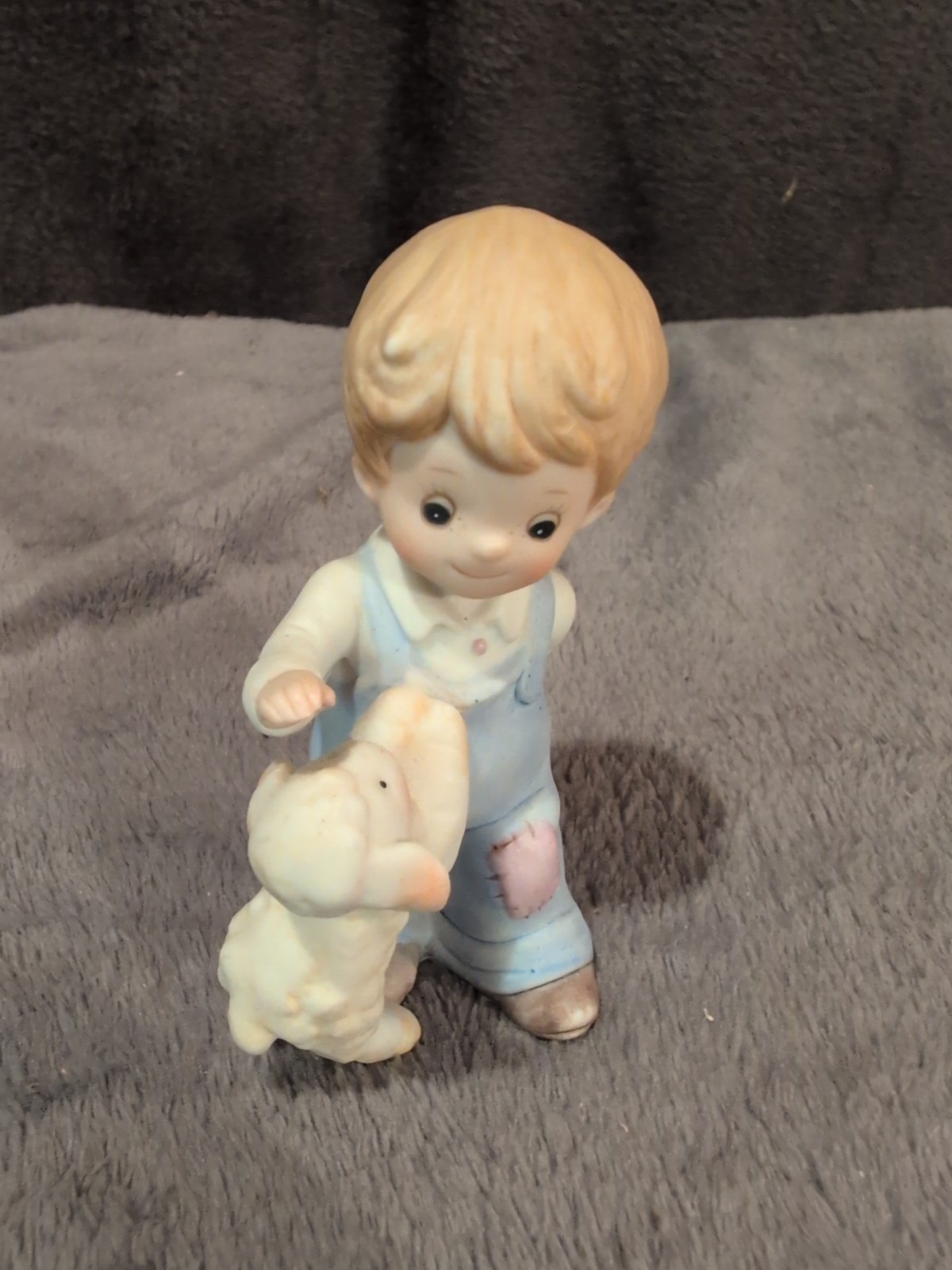 Adorable Little Boy Feeding A Lamb/Sheep ~Farmyard Collection Figurine 1980’s