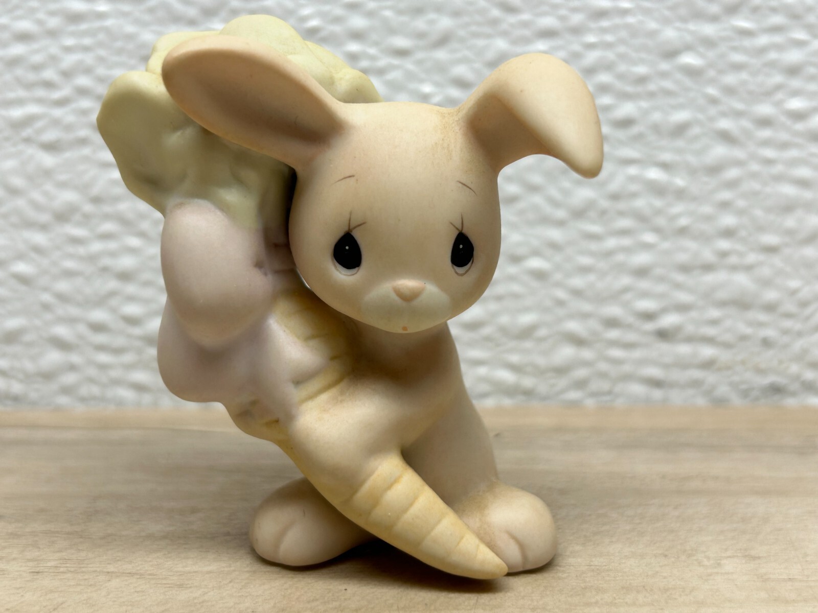 1982 Enesco Precious Moments Bunny With Carrot Animal Porcelain Figurine