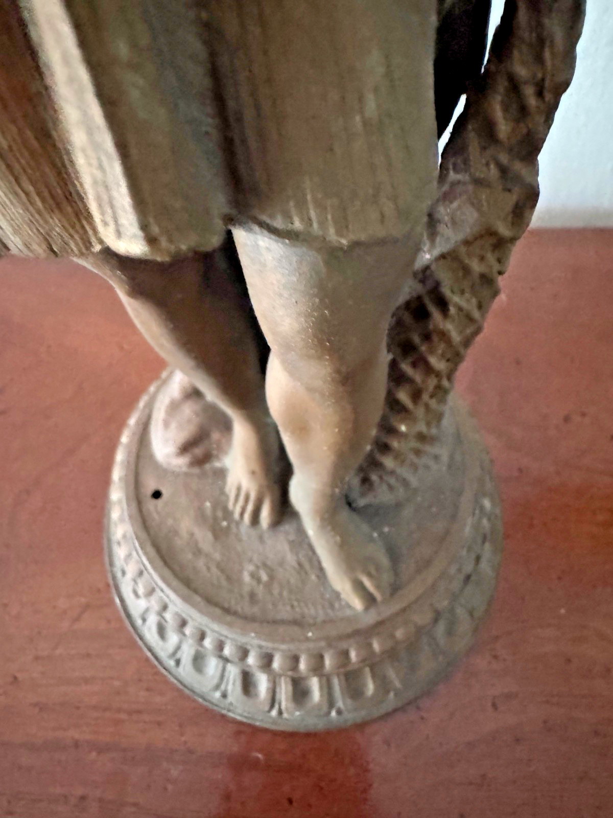 Antique Roman Male Figurine Statue Sculpture Spelter Metal 13″ Tall