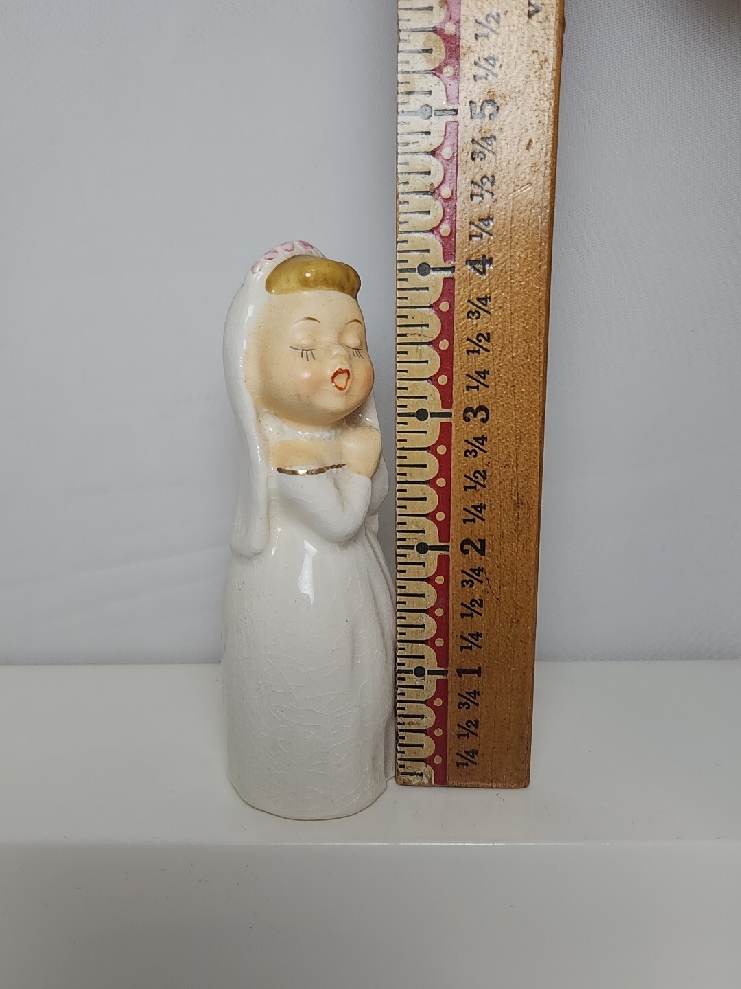 Vtg 1950’s NAPCO Japan Kissing Bride Figurine Cake Topper Single Piece 4.25″ H