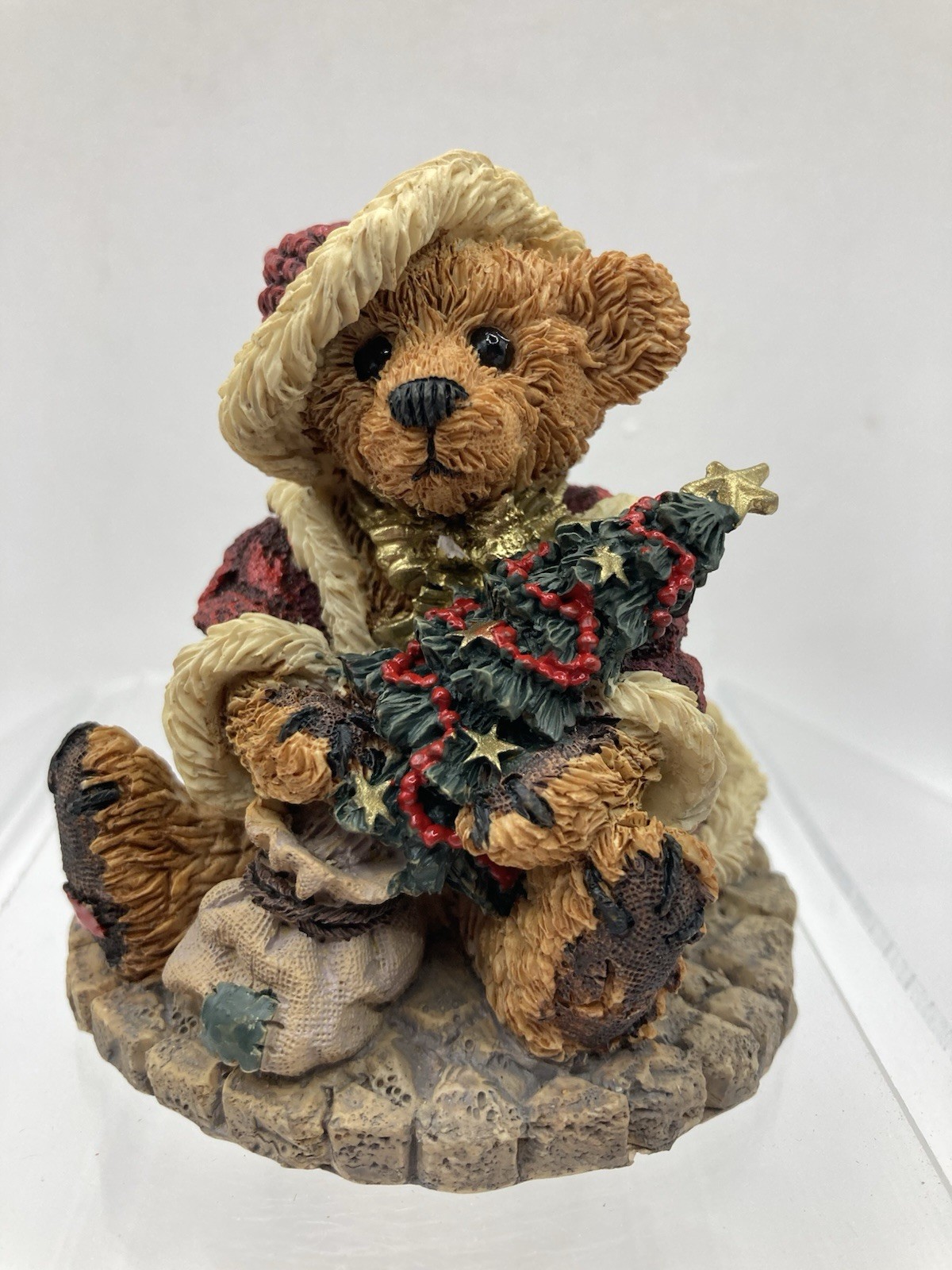 1993 Boyds Bears & Friends Bearstone Grenville The Santa Bear #2030 COA