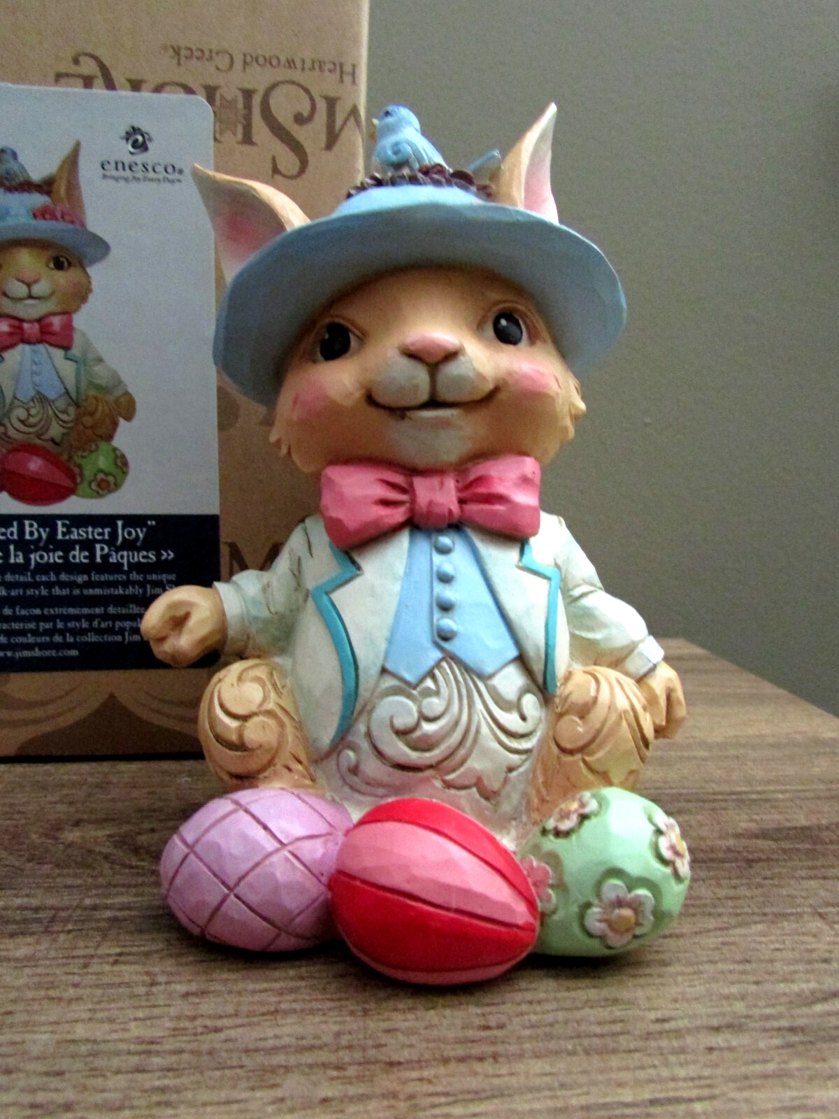 Jim Shore ‘Surrounded By Easter Joy’ Pint Sized Bunny with Eggs 5” 6010274 – NEW