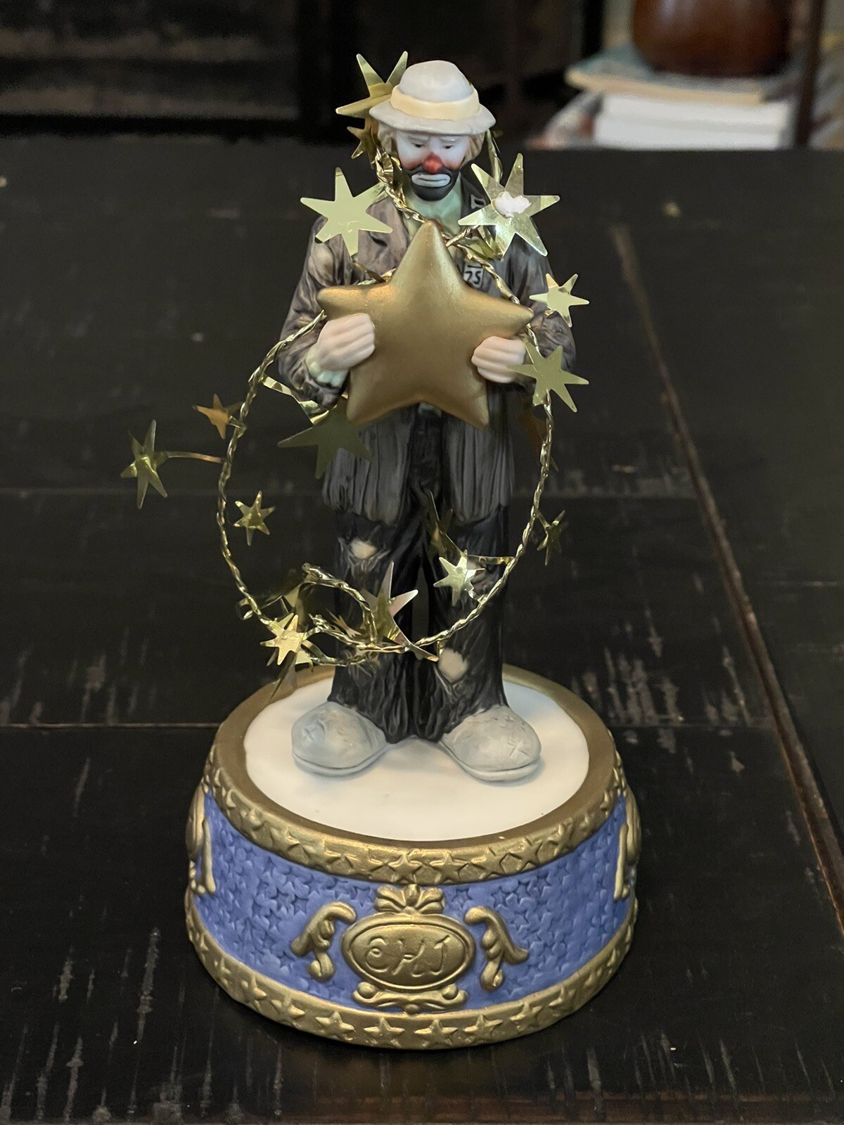 Emmett Kelly San Francisco Music Box Company Clown w/ Gold Stars Flambro – Works