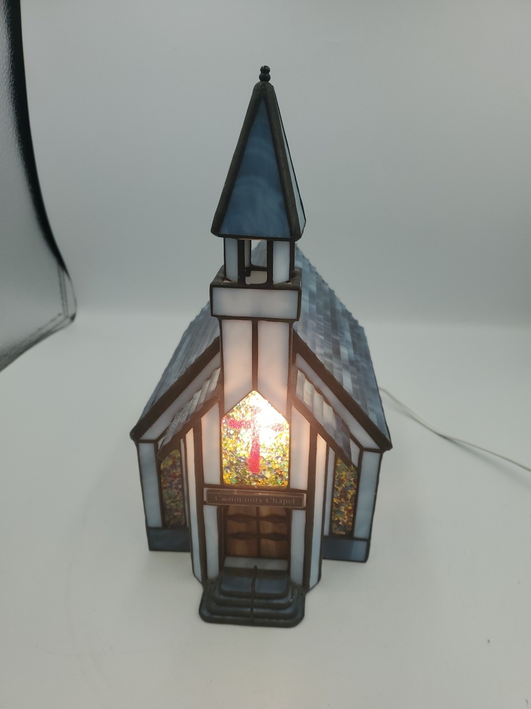 Forma Vitrum The Community Church Chapel Light Up Stained Glass #19510