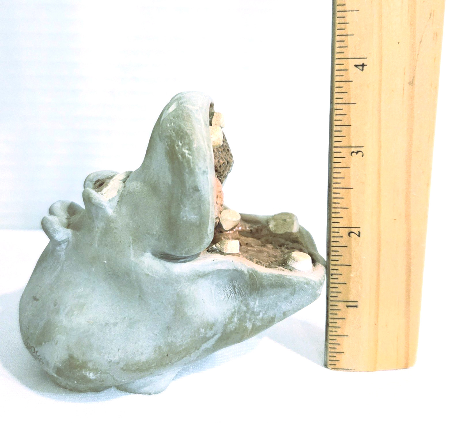 Vintage Stoneware Art Pottery House Hippo Figurine Signed/Dated 1979