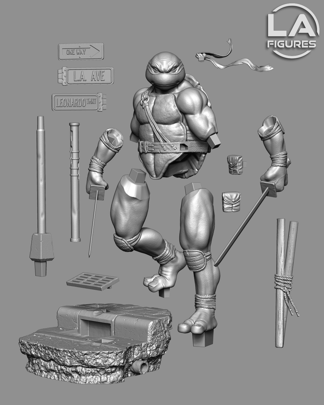 Leonardo – TMNT 1/10 Scale Statue 3D Print Model Kit Unpainted