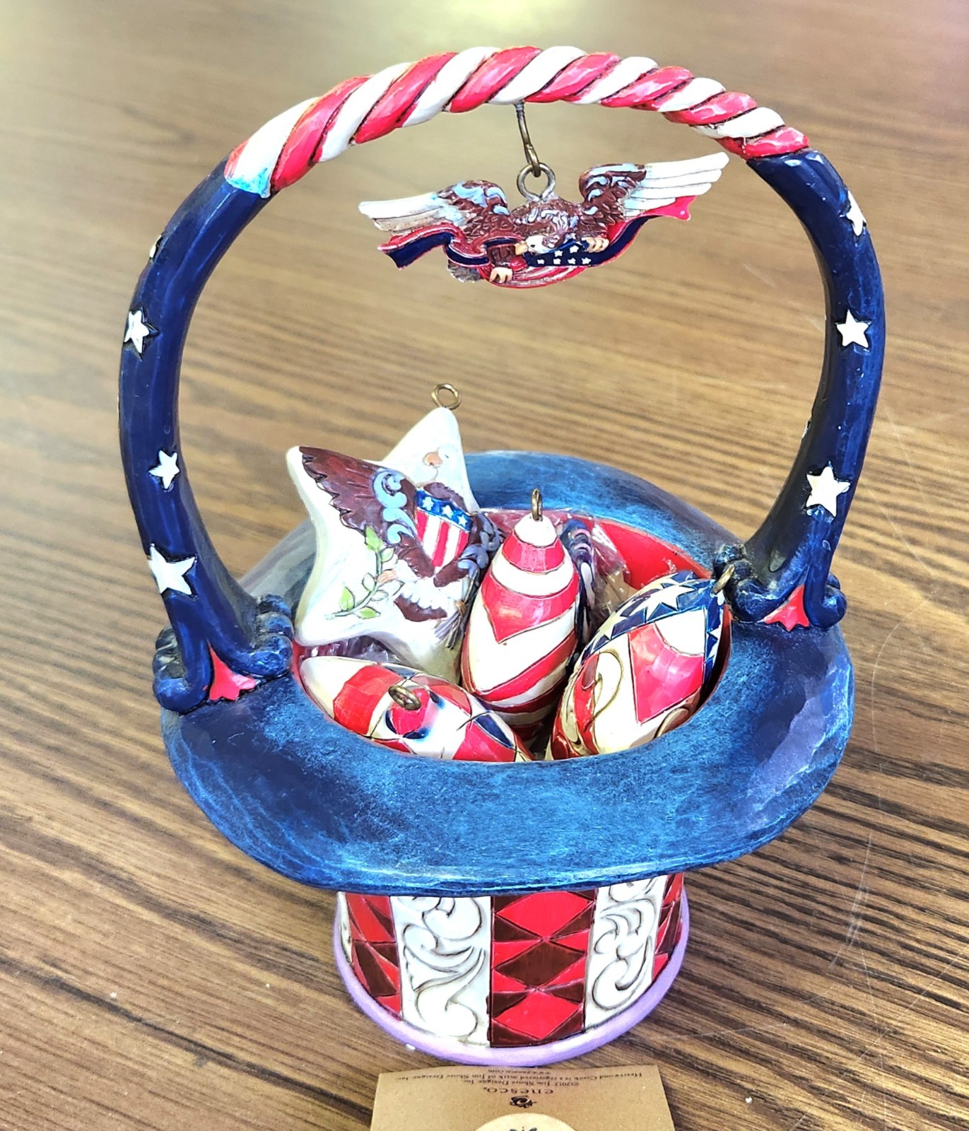 “Star Spangled Splendor” ENESCO 4031692 Summer Patriotic Basket IOB JIM SHORE
