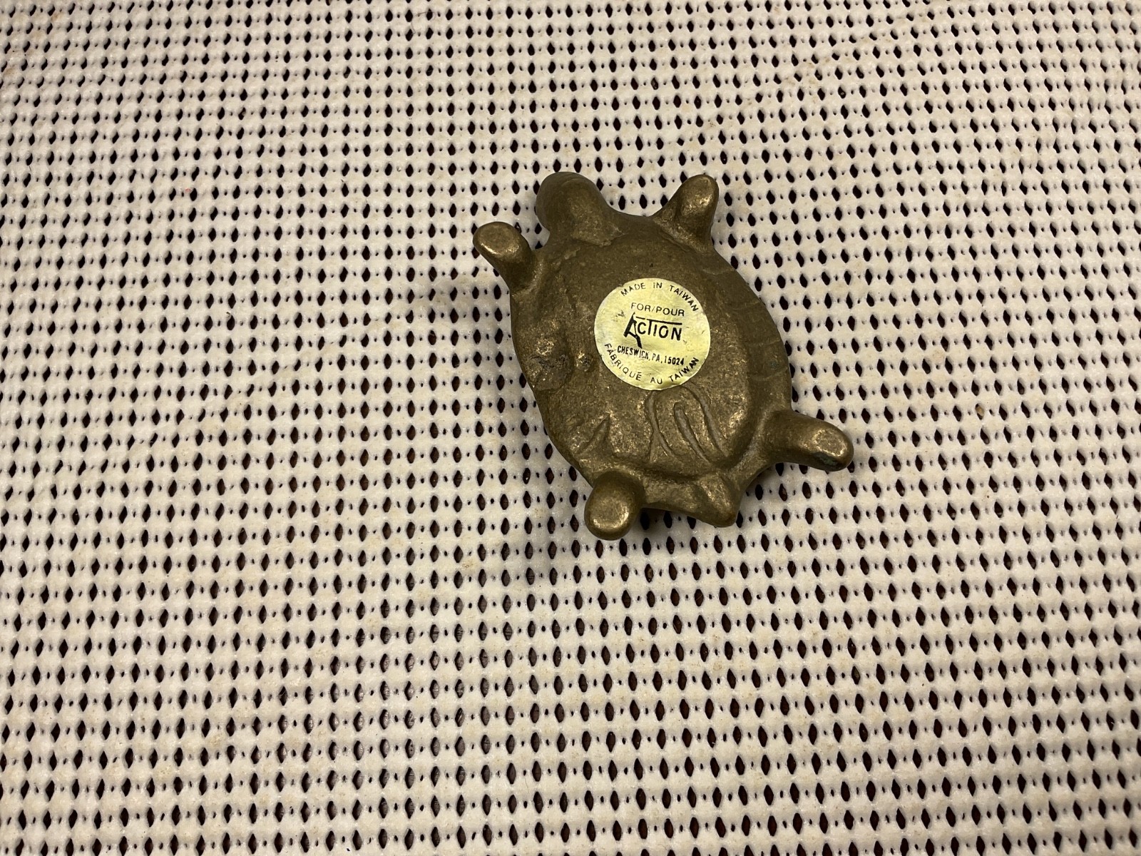 Vintage Action Brass Turtle – Made In Taiwan – 3” Long