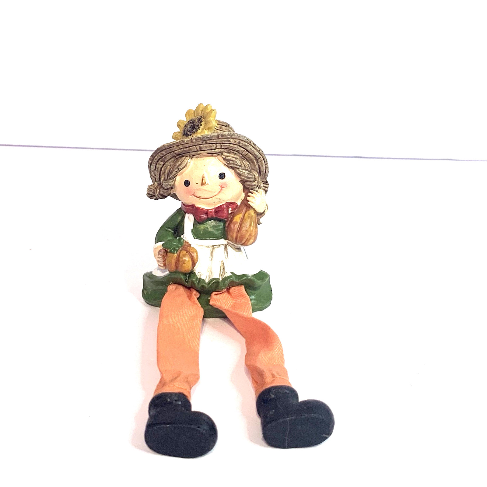 Resin Scarecrow Witch Shelf Sitter Figurine Dangling Legs Halloween Lot of 4