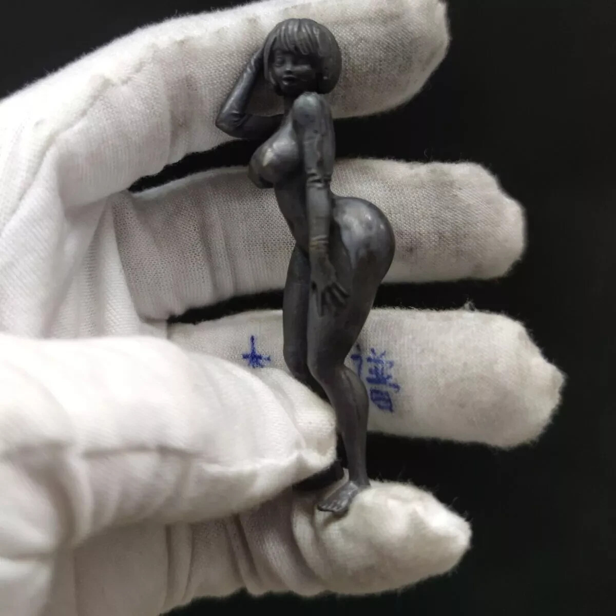 Black Solid Bronze Handicraft Nude Beauty Girl Fat Ass Model Statue Ornaments