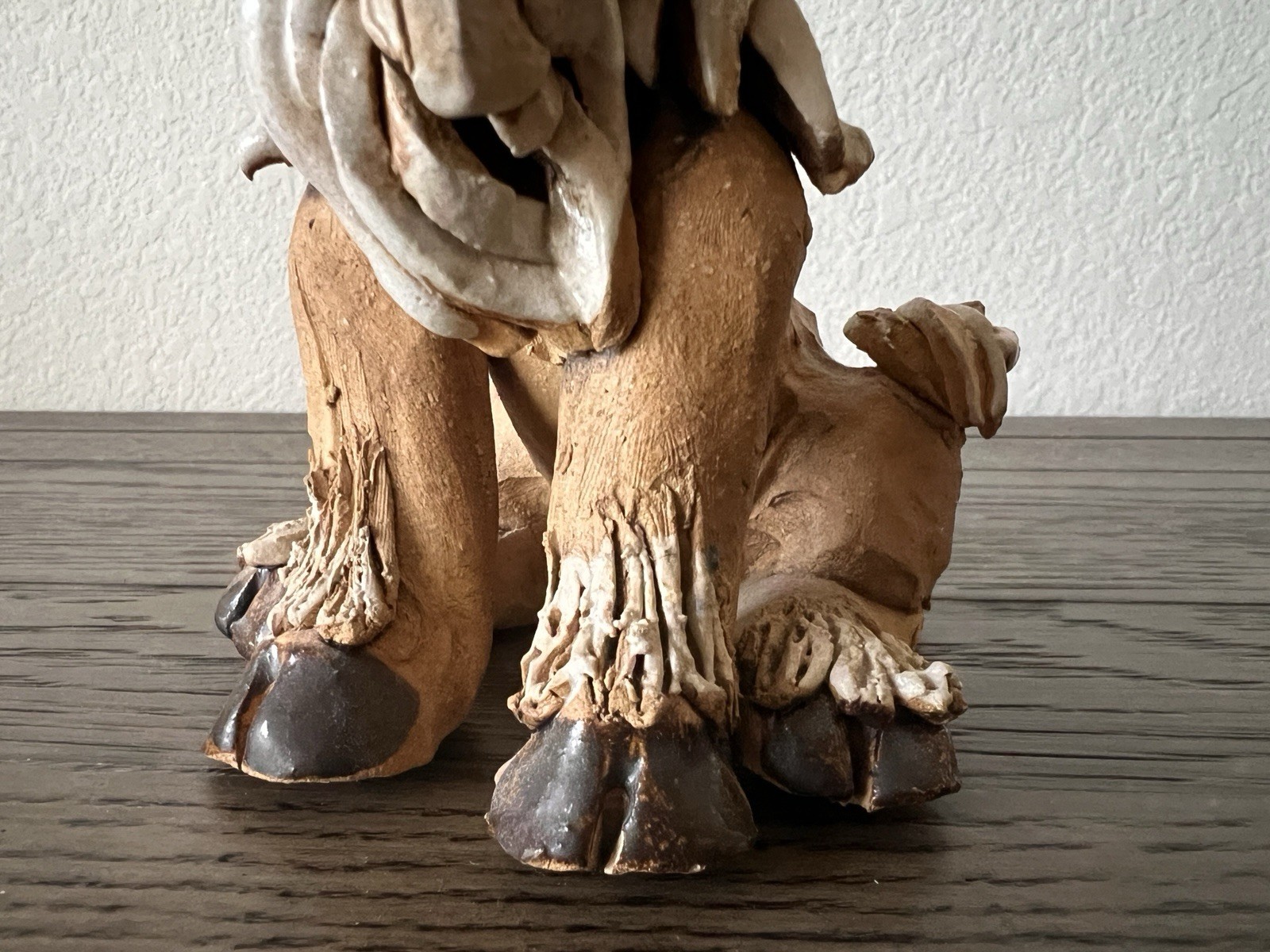 Hindt Studio Clay Pottery Mythical Creature Goat Spaghetti Clay Sculpture 7.5″ T