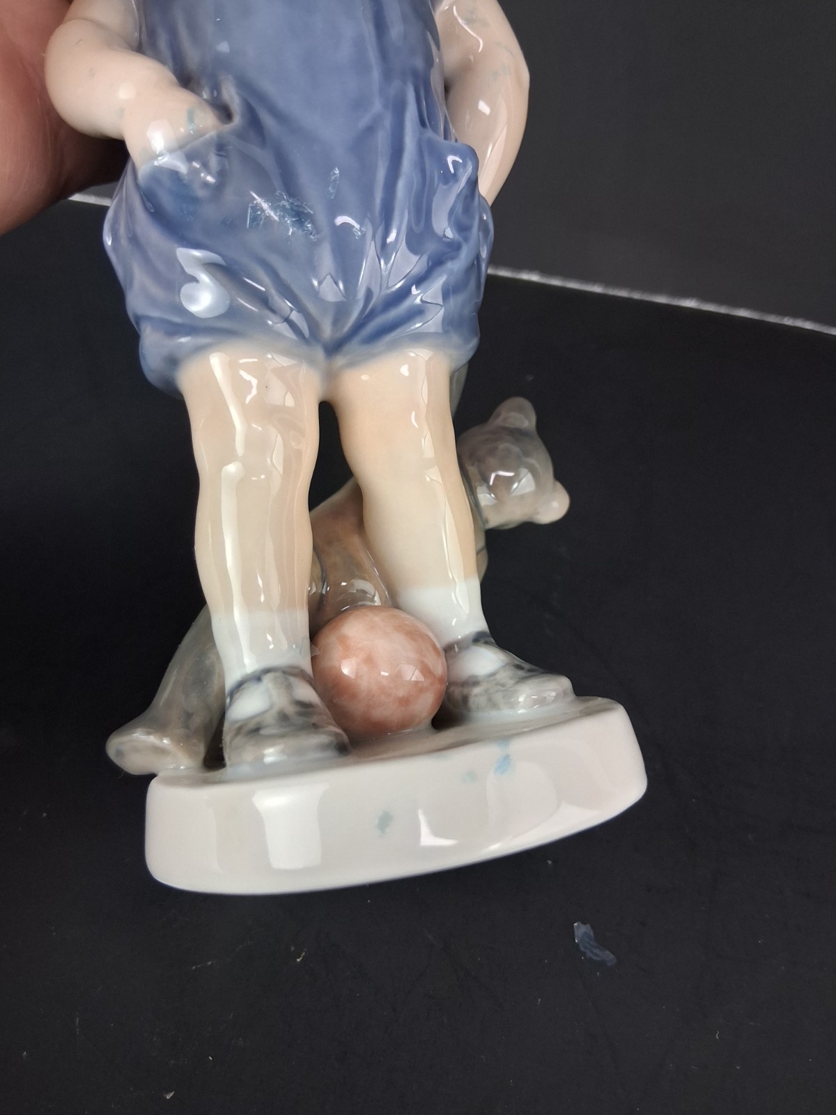 Royal Copenhagen Figure Boy Holding Teddy Bear #3468 7 1/4″ Made in Denmark
