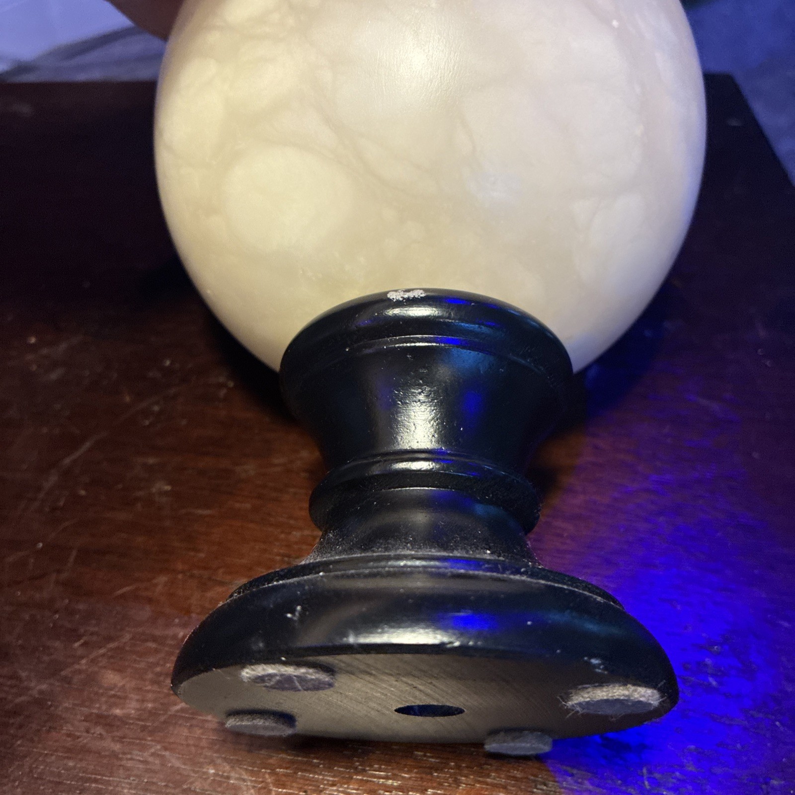 Rare Alabaster Modern Art on Black Pedestal