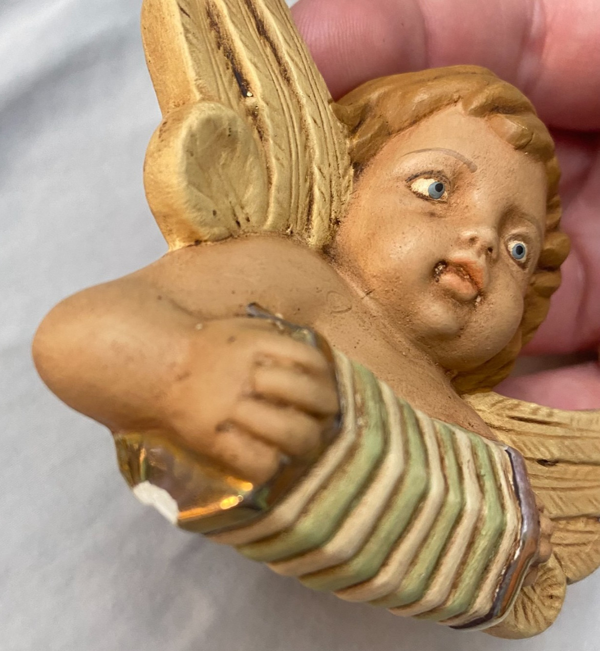 VTG 1987 Scioto Ceramic Angel/Cherub/Putti Instruments Wall Decor Set Of 6