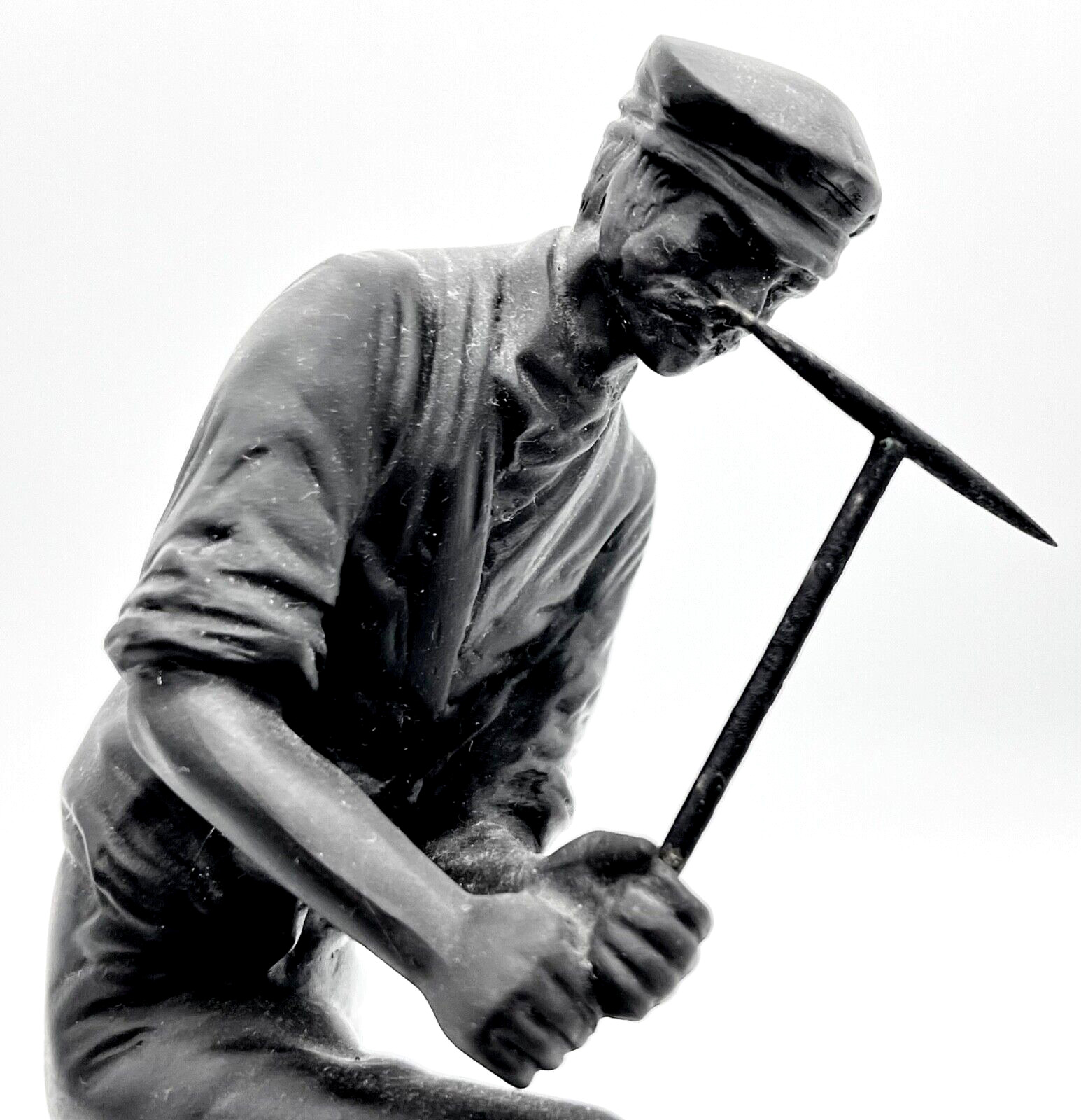 WEDGWOOD BLACK BASALT 8″ FIGURINE THE MINER, SKILLS OF THE NATION, NO BASE