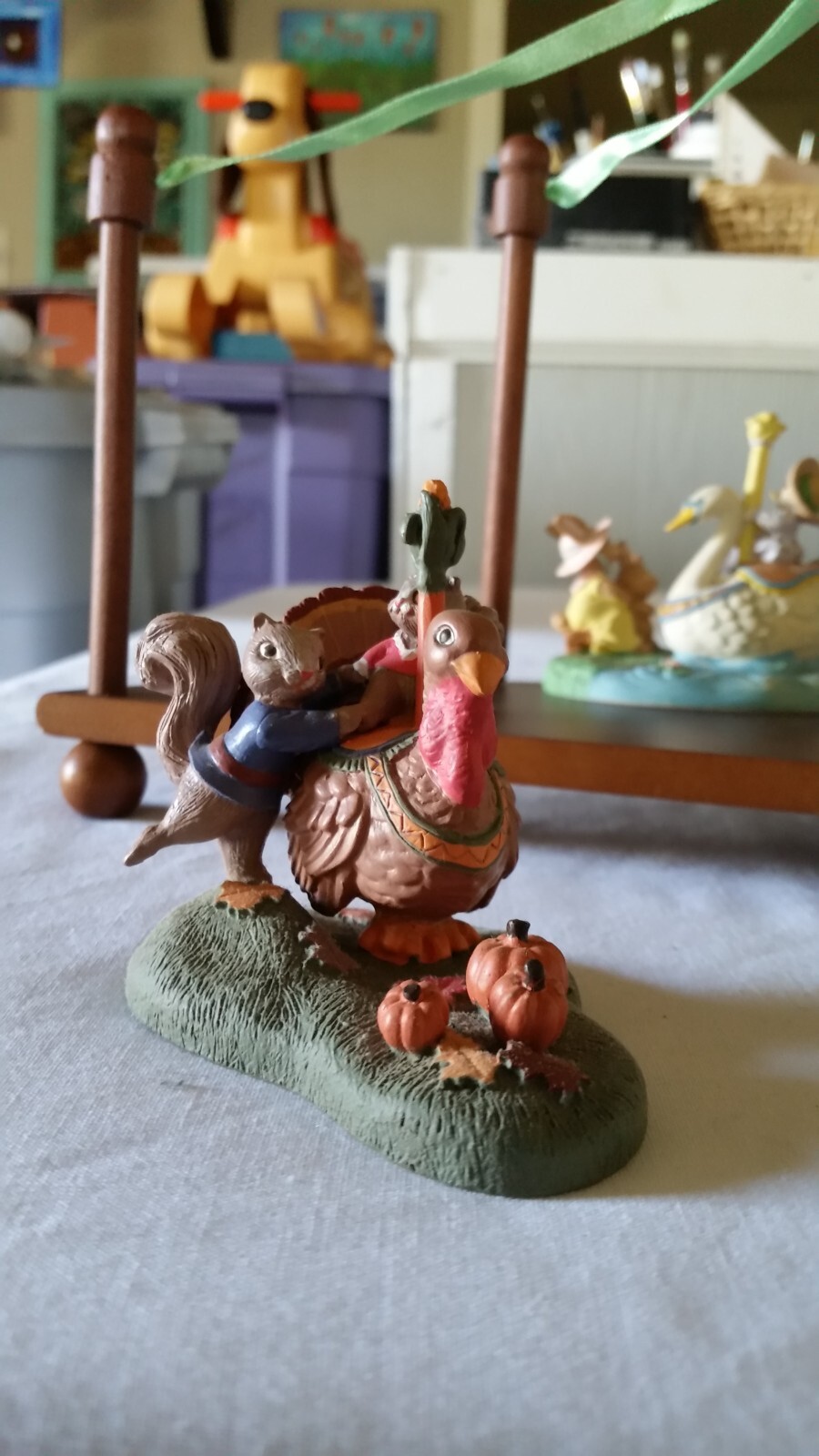 Vintage Avon Carousel Wonderland Miniatures 4 – with Display Stand (Rare) 1993