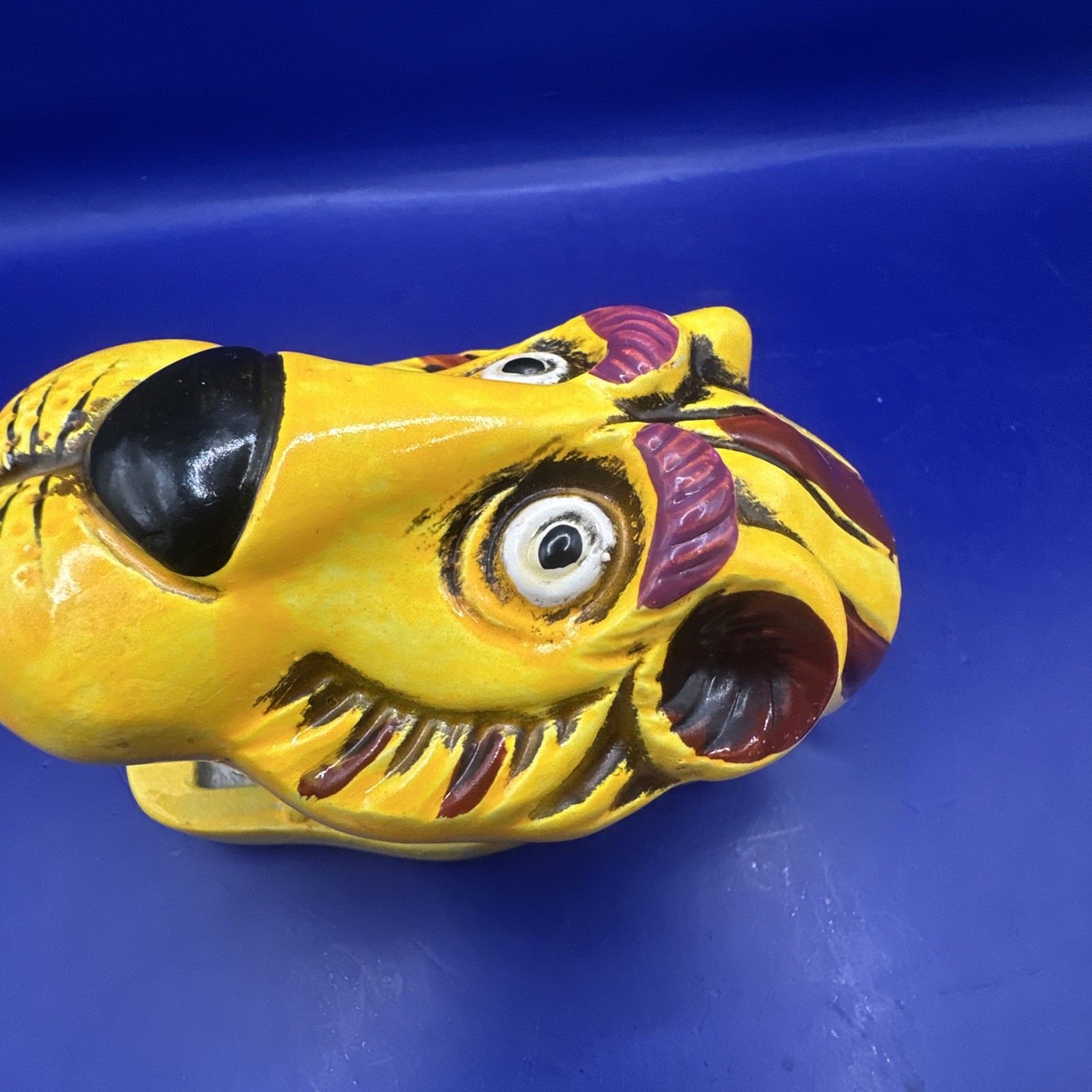 Retro Colorful Vintage 1960’s 70’s Wales Japan Chalkware Mini Stapler Tiger Head