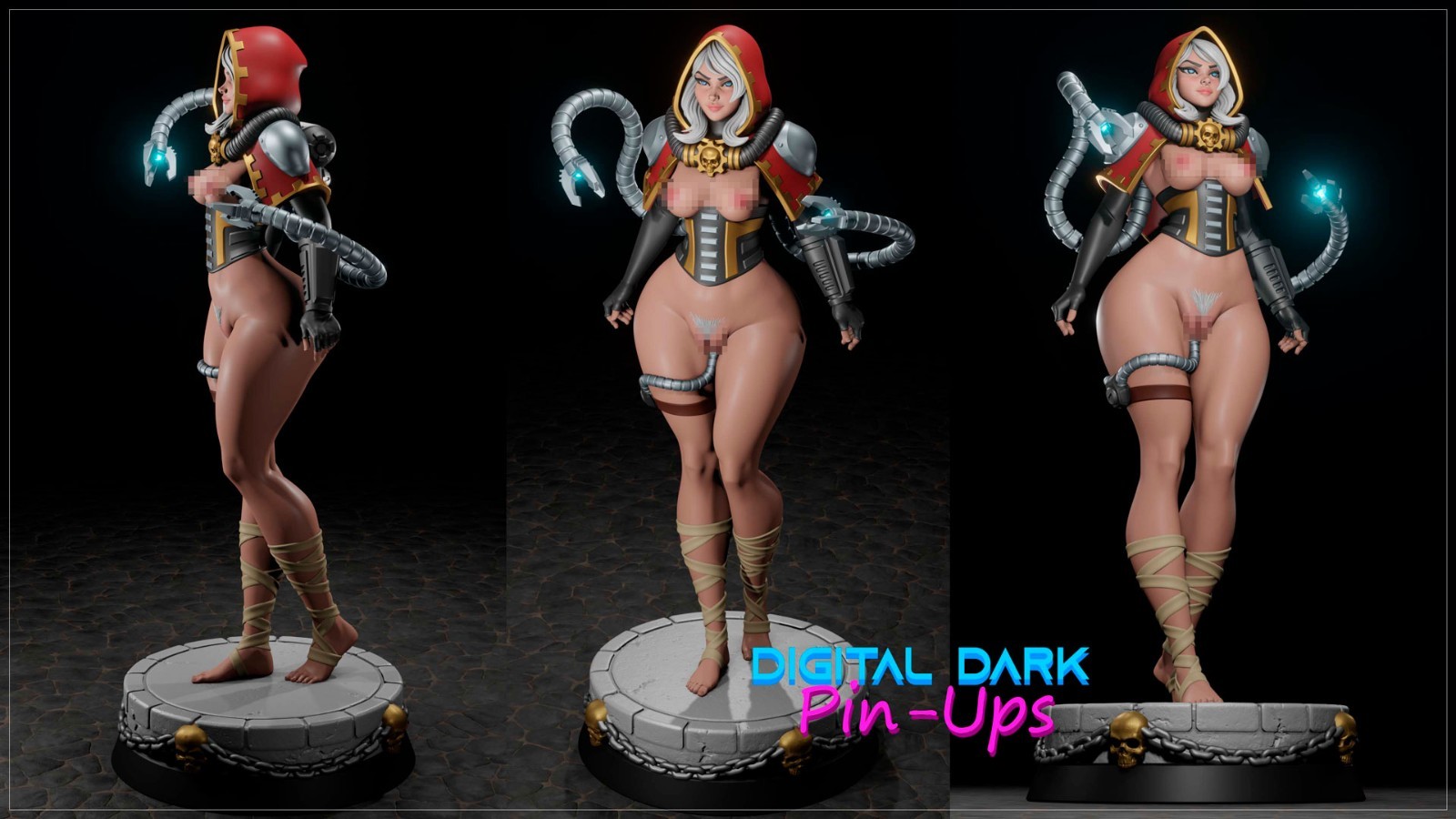 Digital Dark Pin-Ups NSFW : Female Tech Priest – Resin (1:4-1:24 scale) Figure