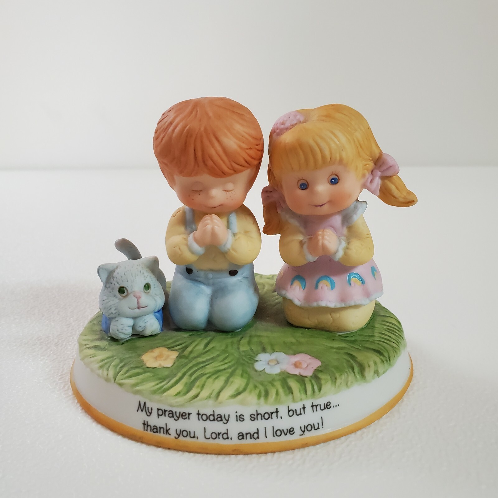 Inspired Porcelain Our Daily Prayers Cat Boy Girl Special Blessings March 1989