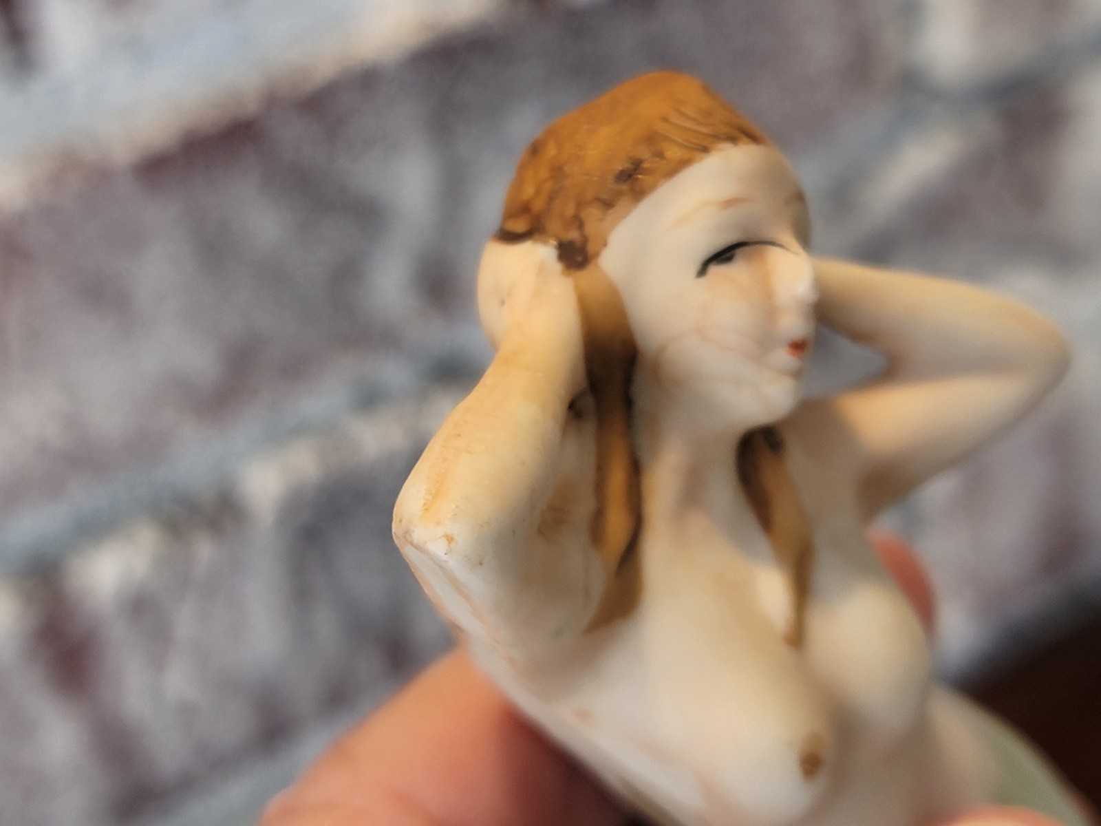 VTG Miniature Porcelain PIN-UP Art MERMAID Figurine Made in JAPAN Hand-Painted