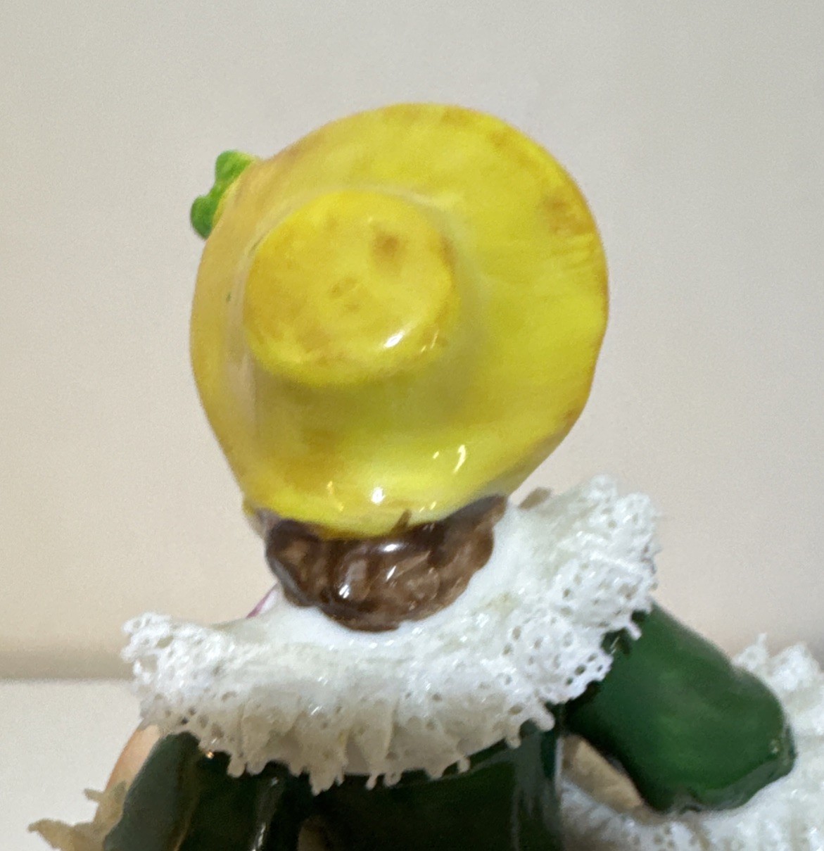 Dresden Lace Lady & Lamb Porcelain Figurine