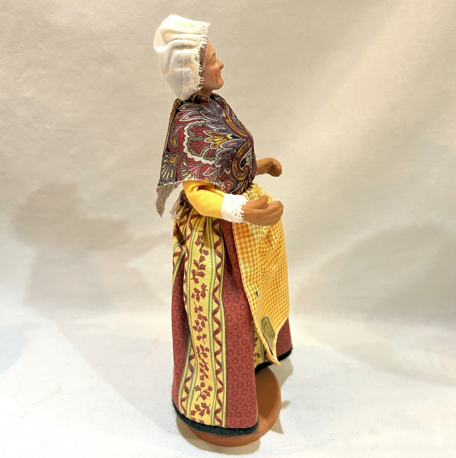 Vintage French Claude Carbonel Doll Terracotta Terre Cuite Woman Figurine 9″