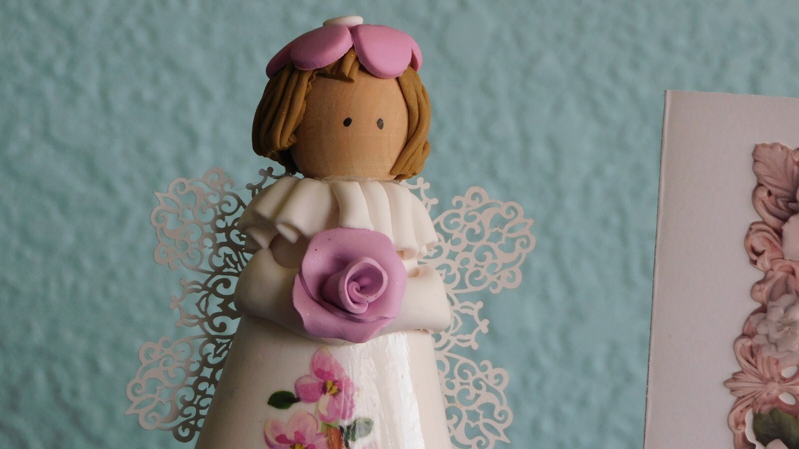 angel figurine with prayer card Mother’s Day