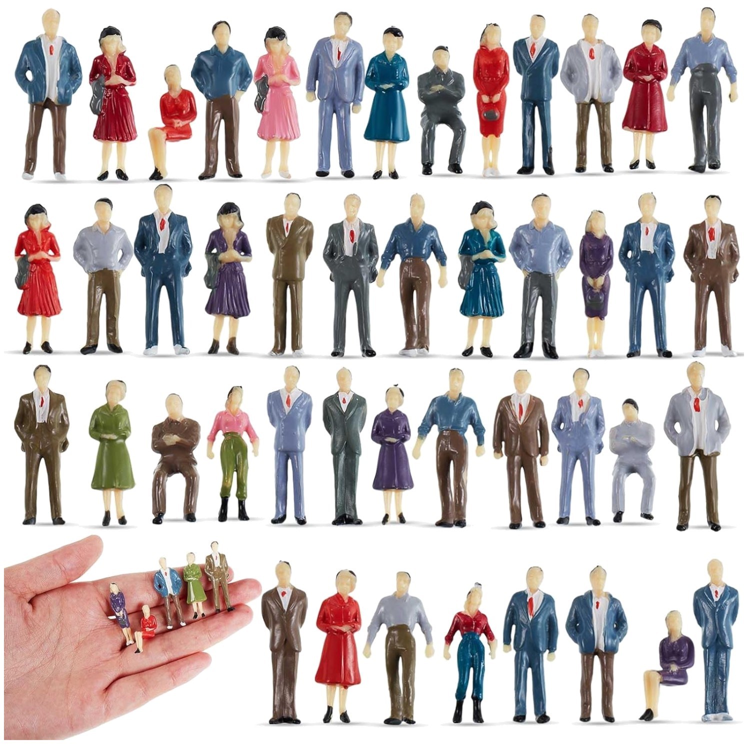 240 Mini People Figurines for Model Trains & Dioramas