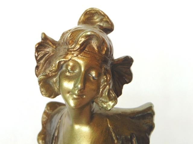 Gorgeous Vintage French ART NOUVEAU Gilded Woman Bust Statue