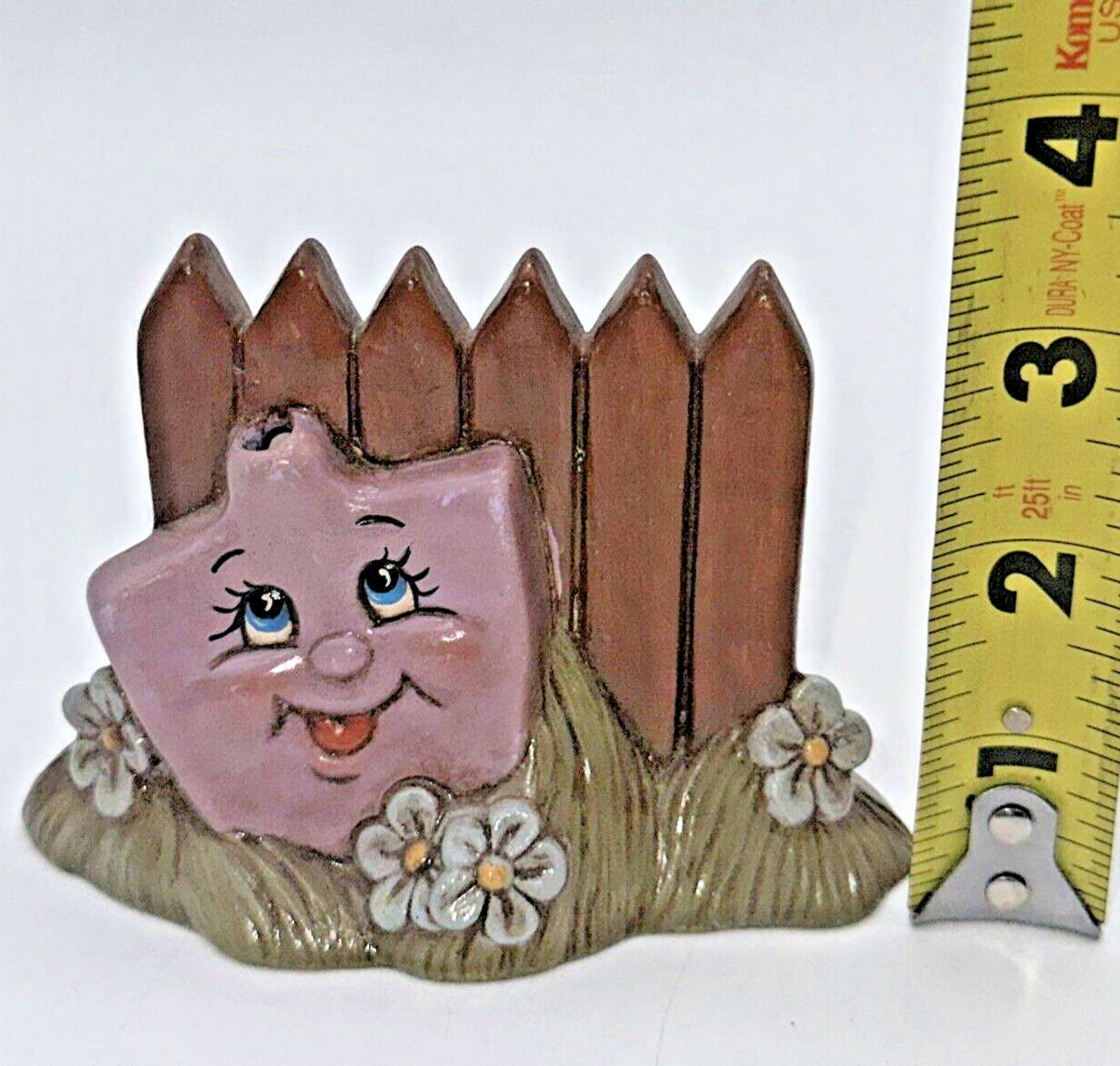VTG MCM UNIQUE Quirky Anthropomorphic Garden Gate Smiling Figure Pen Holder