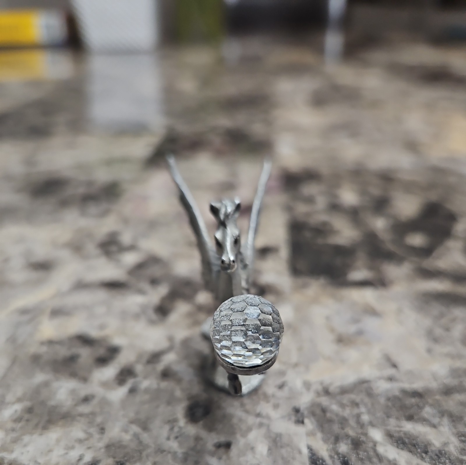 Spoontiques Pewter Flying Winged Pegasus Mobil Gas Diorama Miniature Figurine