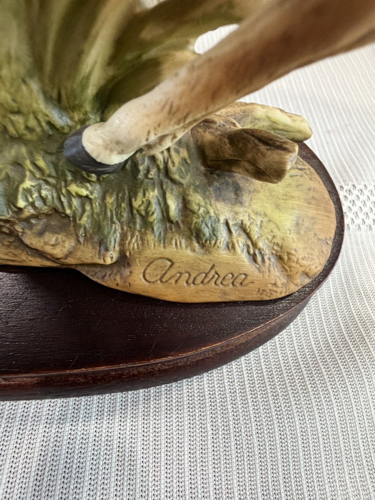 Andrea By Sadek 1985 Porcelain Mule Deer Figurine With Stand 7246