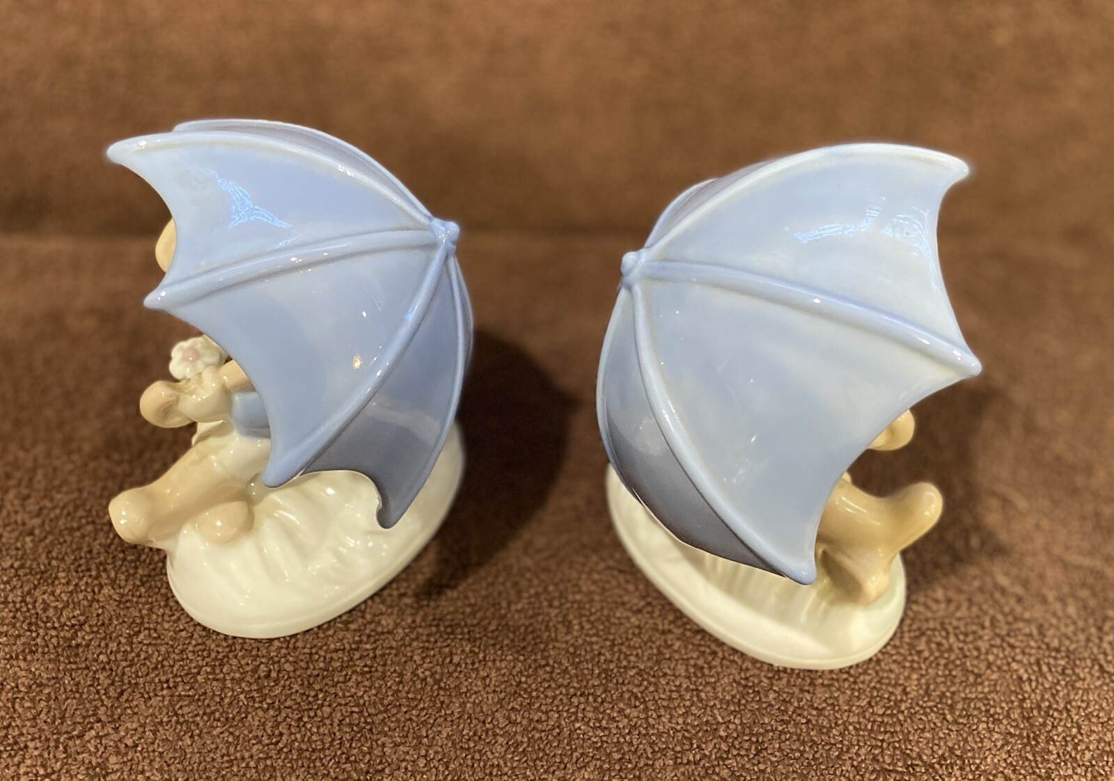 Pre Owned 2 Vintage Porcelain Lego Young Boy And Girl Sitting Figurines