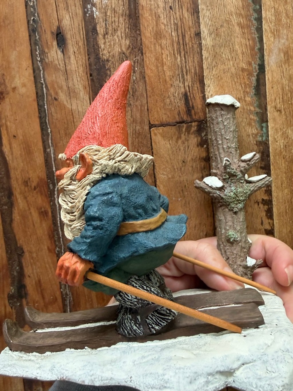 Pepi Enesco Klasu Wickl Gnome Skiing Gnome Sculpture One Size Brown Orange