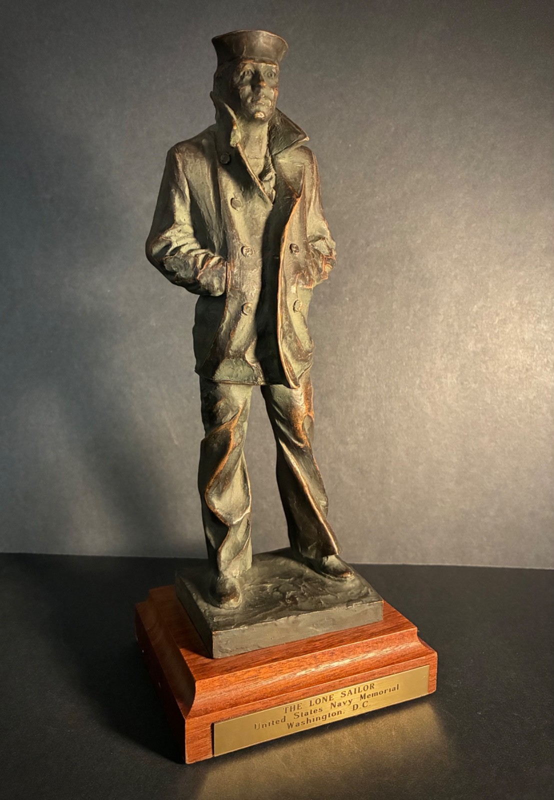 SIGNED! SANLEY BLEIFELD ‘86 “THE LONE SAILOR” 9 3/4” Sculpture ~U.S. Navy