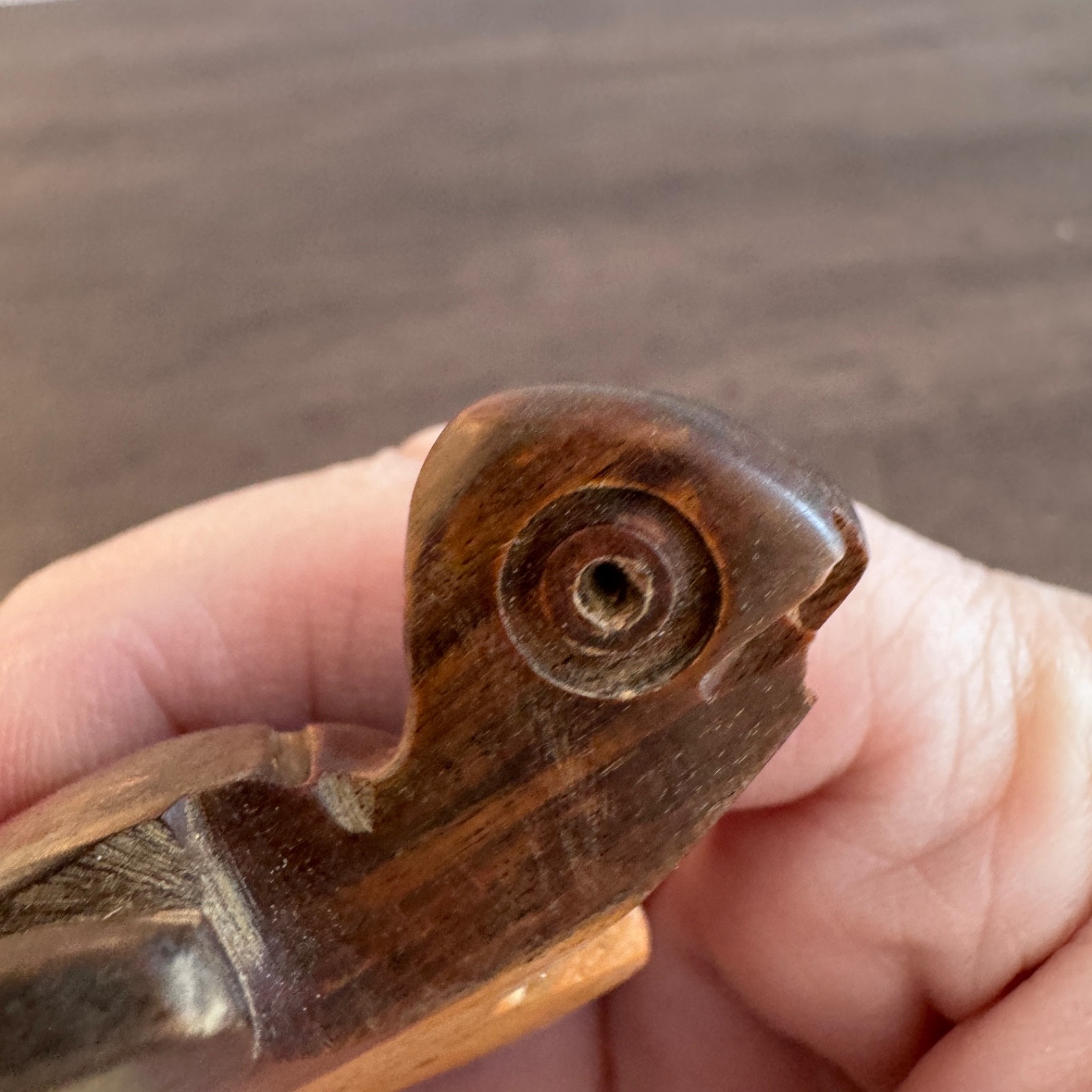 Vintage Small Teak Wood Hand Carved Folk Art Sea Turtle Figurine Collectible