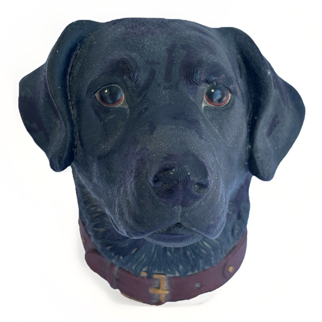 Bosson’s Black Lab Chalkware Head England 4 X 3.5 X 4″ 3D Wall Art Dog Bust