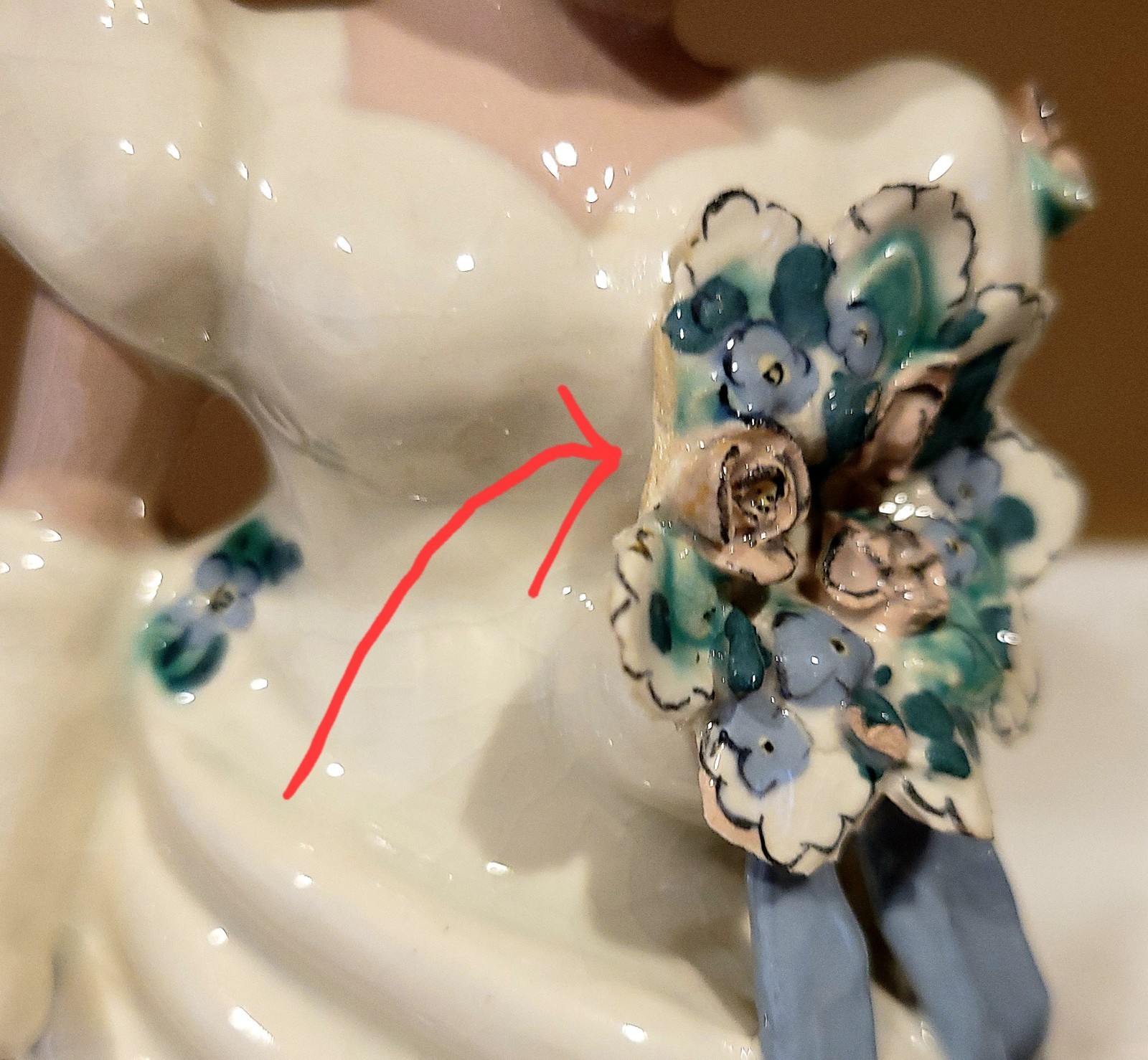 Bride Figurine Kay Finch California Pottery 6″ Blond Pastels 1940s READ