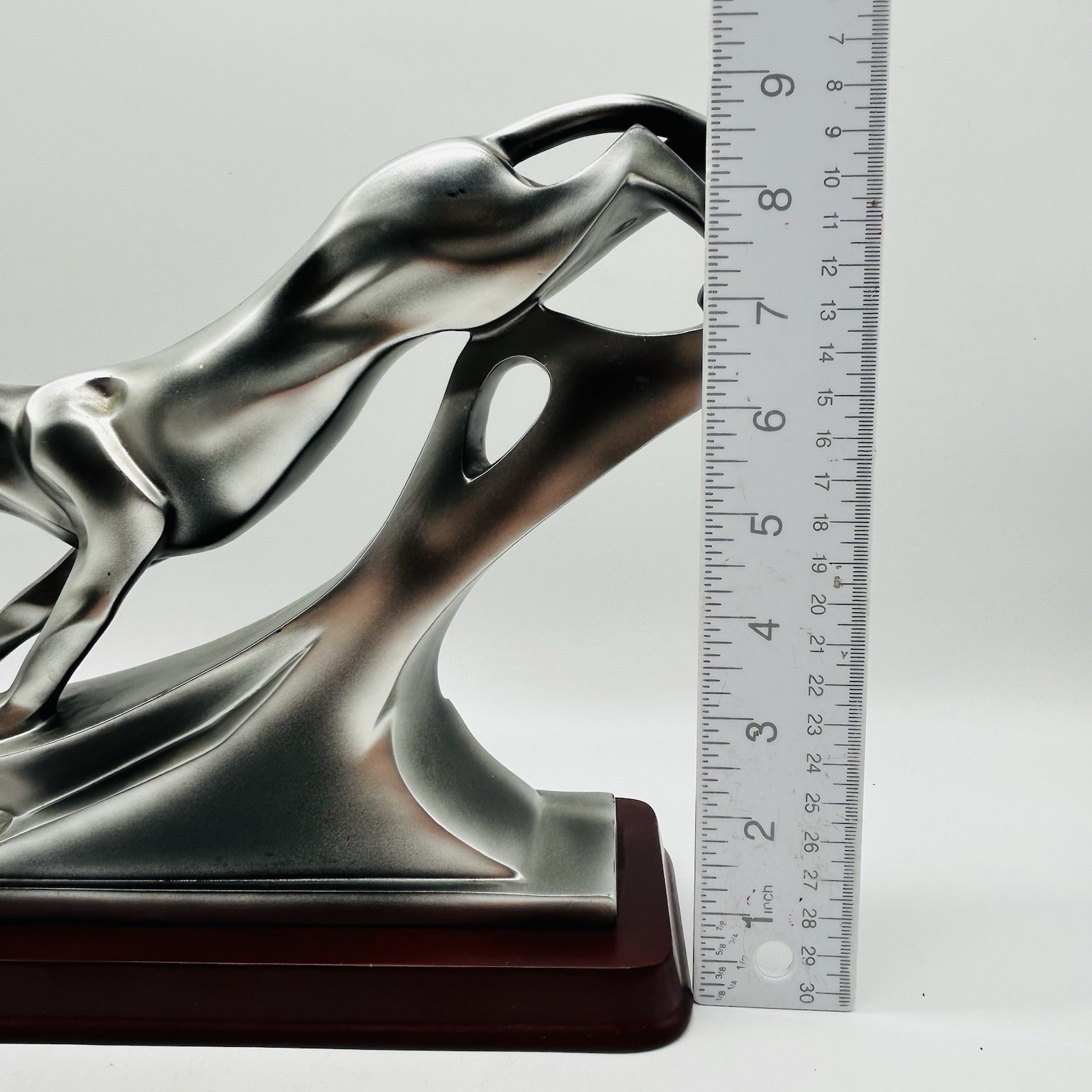 Herco Panther Puma Sculpture Modern Art Deco Style Silver Tone Figurine