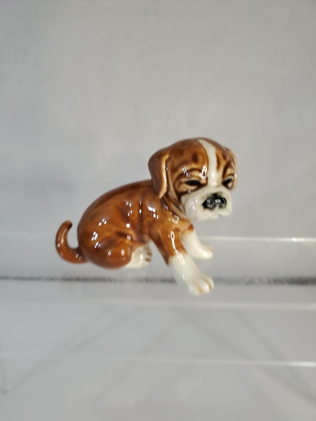 Goebel Brown and White Beagle Puppy Dog 3 3/4″ Long