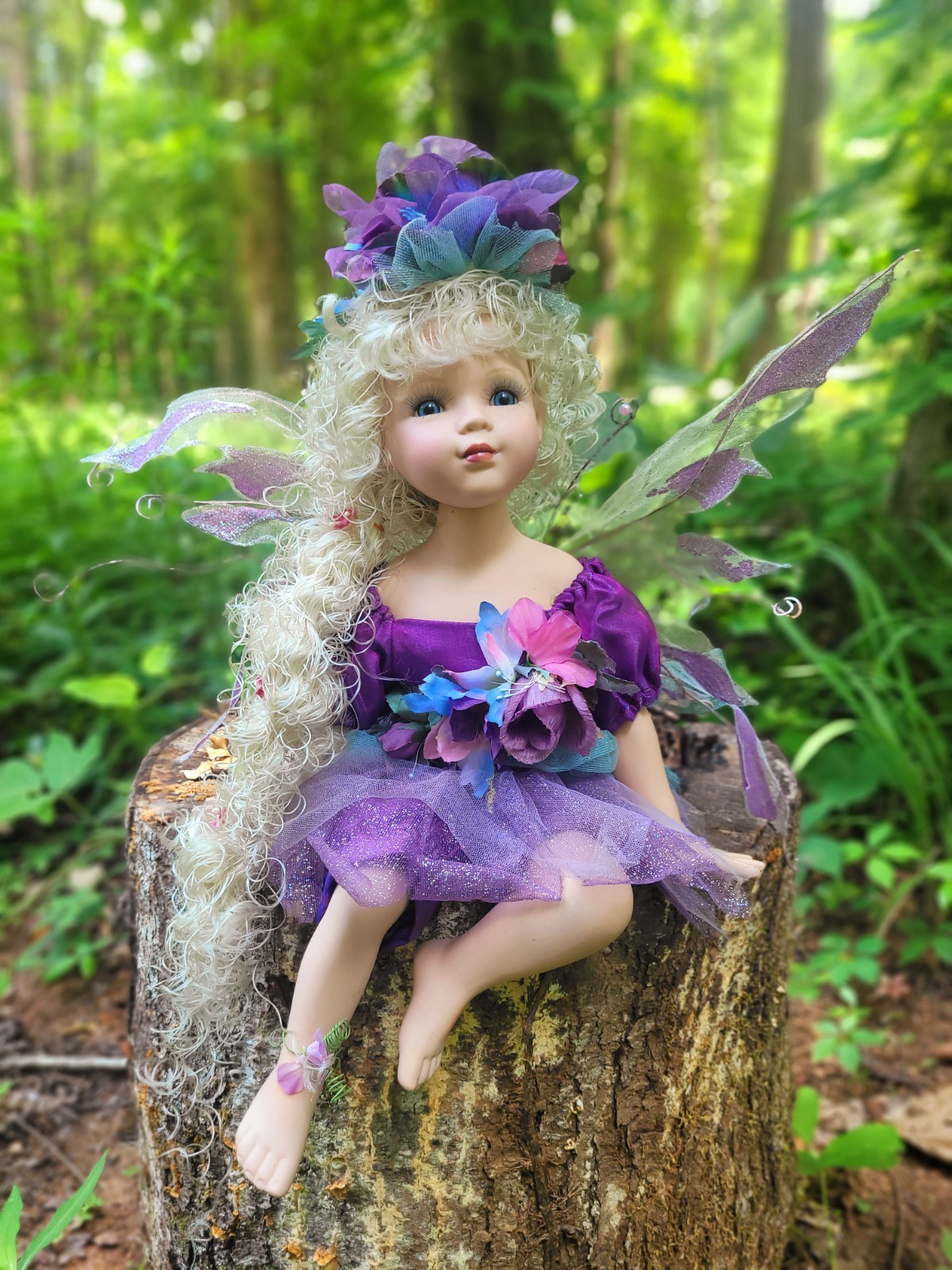 Vintage Enchanting Fairy Collectible Porcelain Doll 16″ Sitting