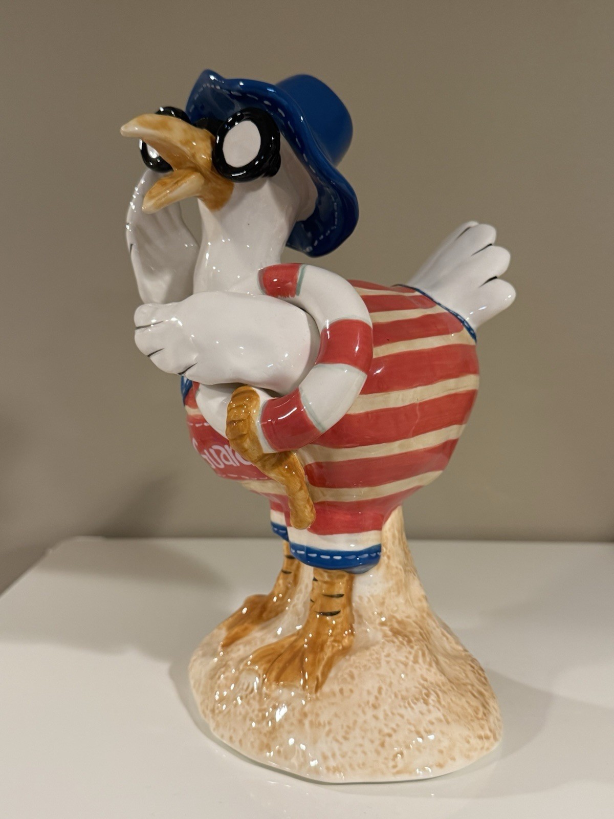 Blue Sky Clayworks “LIFE GUARD SEAGULL” TROPICAL BEACH HOUSE DECOR – 11″ NEW